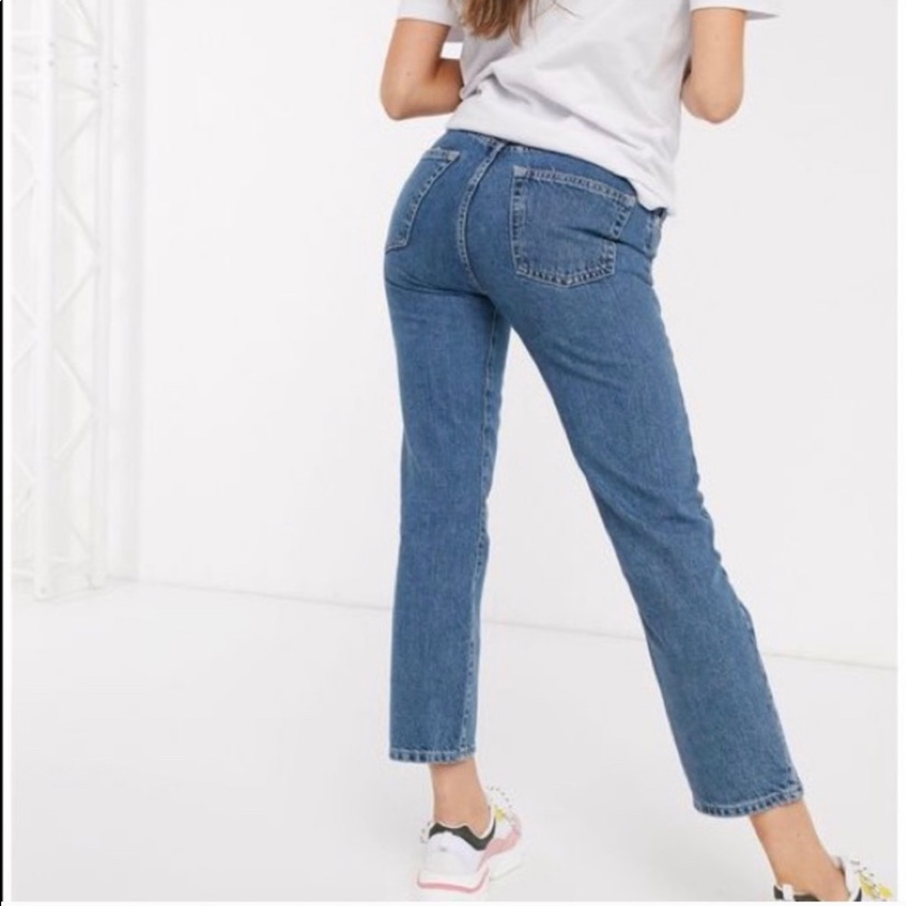 Pull&Bear Women's Blue Rigid Mom Jeans